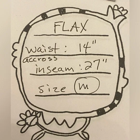 FLAX soft subtle stripe pin wale Olive pants trousers wide leg high waist Sz. M - Picture 7 of 7